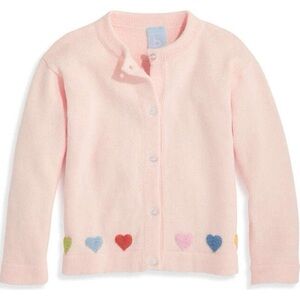 Bella Bliss Pink Appliqué Heart Cardigan, sz 4, EUC
